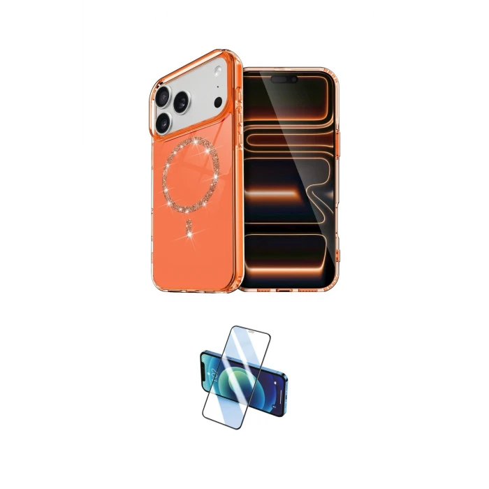 ieg™ iPhone 17 Pro Max Kılıf Kıvılcım Form Prime - Siyah 3D Antistatik Seramik Nano Ekran Koruyucu