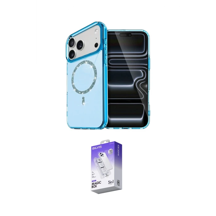 ieg™ iPhone 17 Pro Max Kılıf Kıvılcım Form Prime - Siyah Bilvis 5in1 3D Magic Cam Ekran Koruyucu