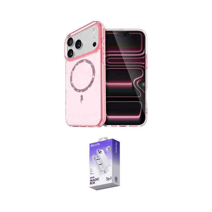 ieg™ iPhone 17 Pro Max Kılıf Kıvılcım Form Prime - Siyah Bilvis 5in1 3D Magic Cam Ekran Koruyucu