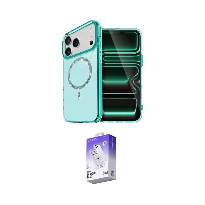 ieg™ iPhone 17 Pro Max Kılıf Kıvılcım Form Prime - Siyah Bilvis 5in1 3D Magic Cam Ekran Koruyucu