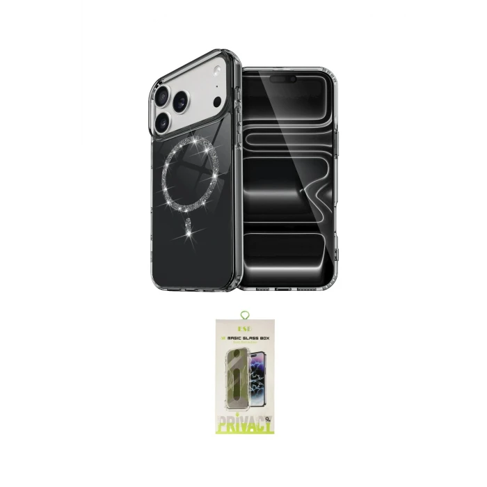 ieg™ iPhone 17 Pro Max Kılıf Kıvılcım Form Prime - Siyah Joko Magic 5D Hayalet Cam