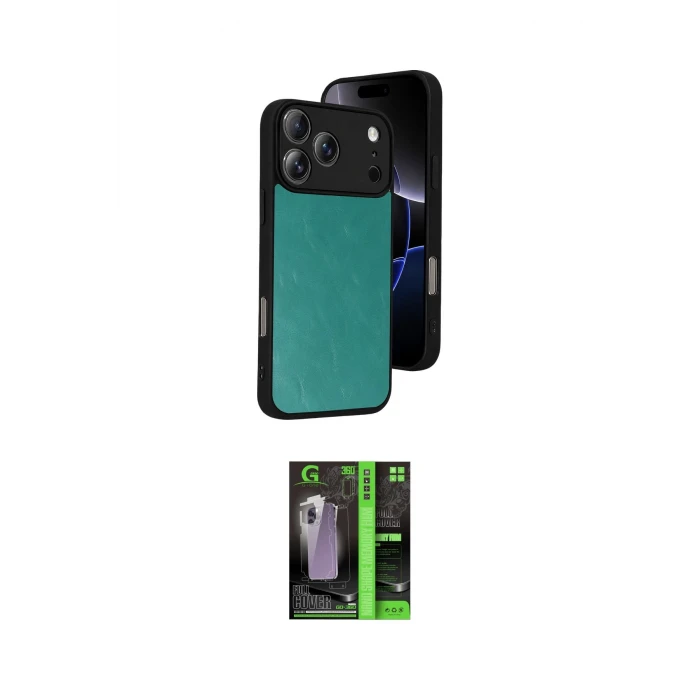 ieg™ iPhone 17 Pro Max Kılıf Kıvılcım Işık Serisi - Şeffaf 360 Full Body Arka Koruyucu