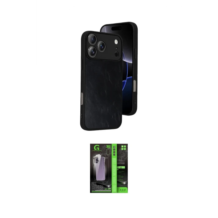 ieg™ iPhone 17 Pro Max Kılıf Kıvılcım Işık Serisi - Şeffaf 360 Full Body Arka Koruyucu