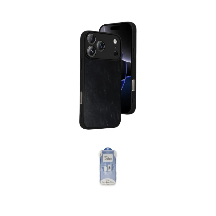 ieg™ iPhone 17 Pro Max Kılıf Kıvılcım Işık Serisi - Siyah Joko Magic 5D Cam