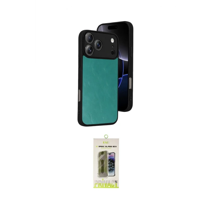 ieg™ iPhone 17 Pro Max Kılıf Kıvılcım Işık Serisi - Siyah Joko Magic 5D Hayalet Cam
