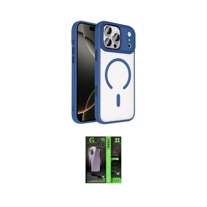 ieg™ iPhone 17 Pro Max Kılıf Kıvılcım Prime - Şeffaf 360 Full Body Arka Koruyucu