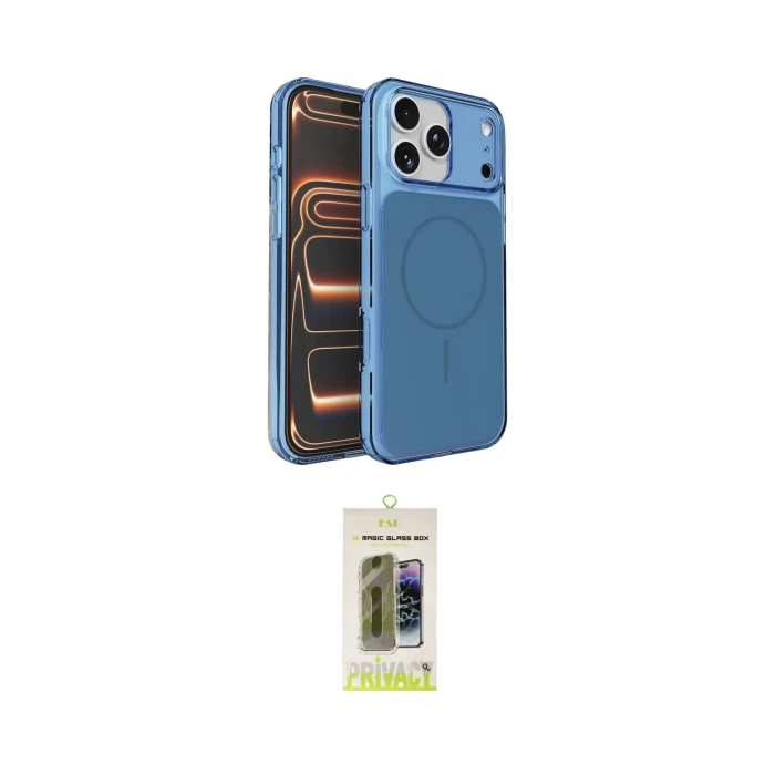 ieg™ iPhone 17 Pro Max Kılıf Kutup Doku Serisi - Siyah Joko Magic 5D Hayalet Cam