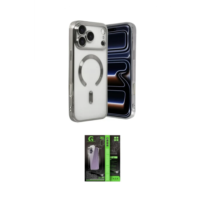 ieg™ iPhone 17 Pro Max Kılıf Nova Işık Özel Seri - Şeffaf 360 Full Body Arka Koruyucu
