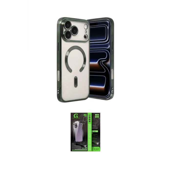 ieg™ iPhone 17 Pro Max Kılıf Nova Işık Özel Seri - Şeffaf 360 Full Body Arka Koruyucu