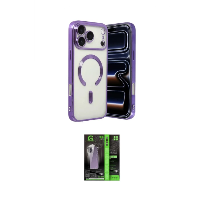 ieg™ iPhone 17 Pro Max Kılıf Nova Işık Özel Seri - Şeffaf 360 Full Body Arka Koruyucu