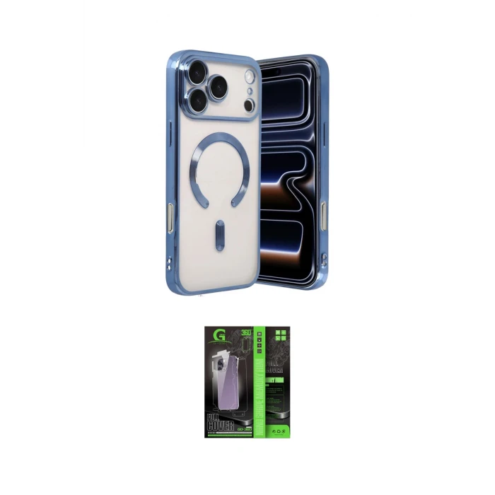 ieg™ iPhone 17 Pro Max Kılıf Nova Işık Özel Seri - Şeffaf 360 Full Body Arka Koruyucu
