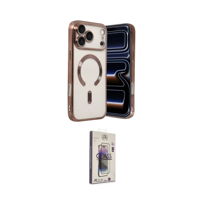 ieg™ iPhone 17 Pro Max Kılıf Nova Işık Özel Seri - Siyah Bilvis 3D Cam Ekran Koruyucu