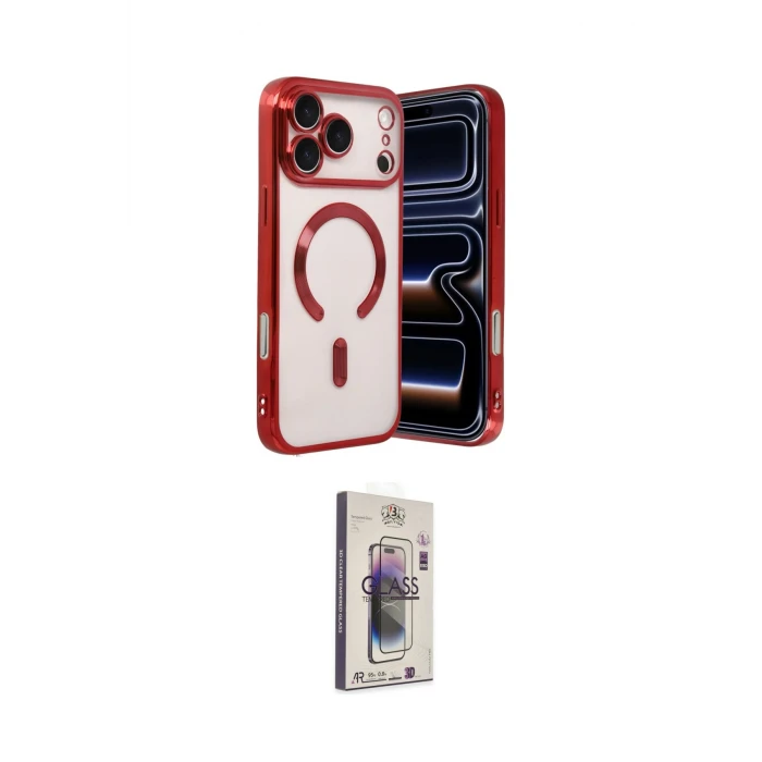 ieg™ iPhone 17 Pro Max Kılıf Nova Işık Özel Seri - Siyah Bilvis 3D Cam Ekran Koruyucu