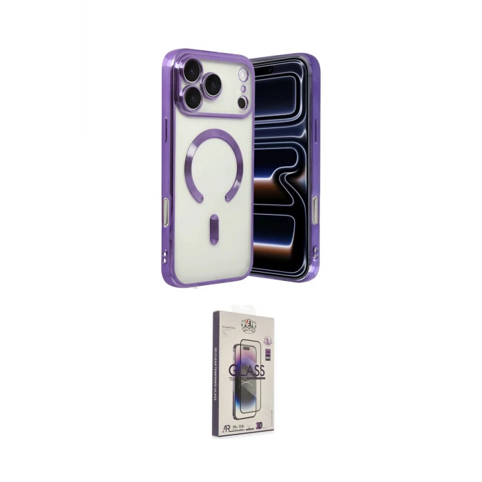ieg™ iPhone 17 Pro Max Kılıf Nova Işık Özel Seri - Siyah Bilvis 3D Cam Ekran Koruyucu