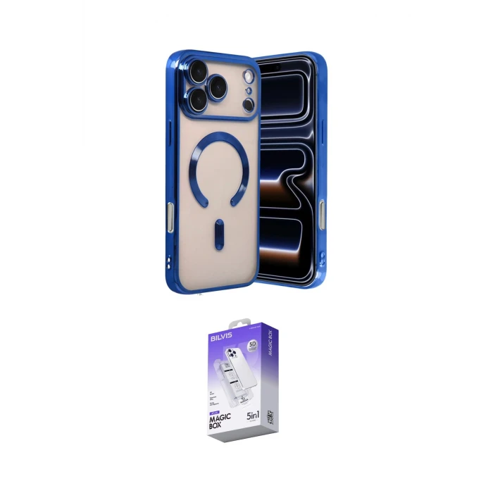 ieg™ iPhone 17 Pro Max Kılıf Nova Işık Özel Seri - Siyah Bilvis 5in1 3D Magic Cam Ekran Koruyucu