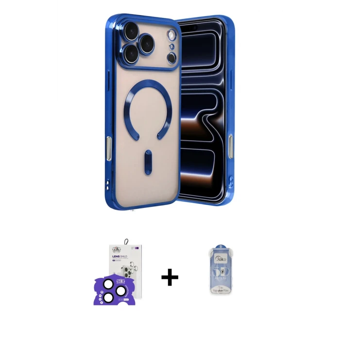 ieg™ iPhone 17 Pro Max Kılıf Nova Işık Özel Seri - Siyah Joko Magic 5D Cam + Bilvis Titan Kamera Lens - LT