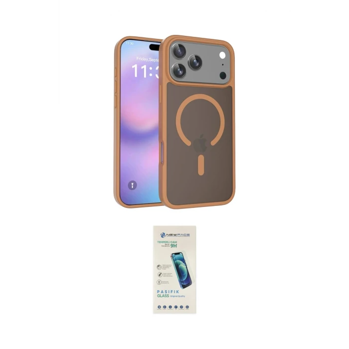 ieg™ iPhone 17 Pro Max Kılıf Siluet Minimal Prime - Şeffaf Pasifik Cam Ekran Koruyucu