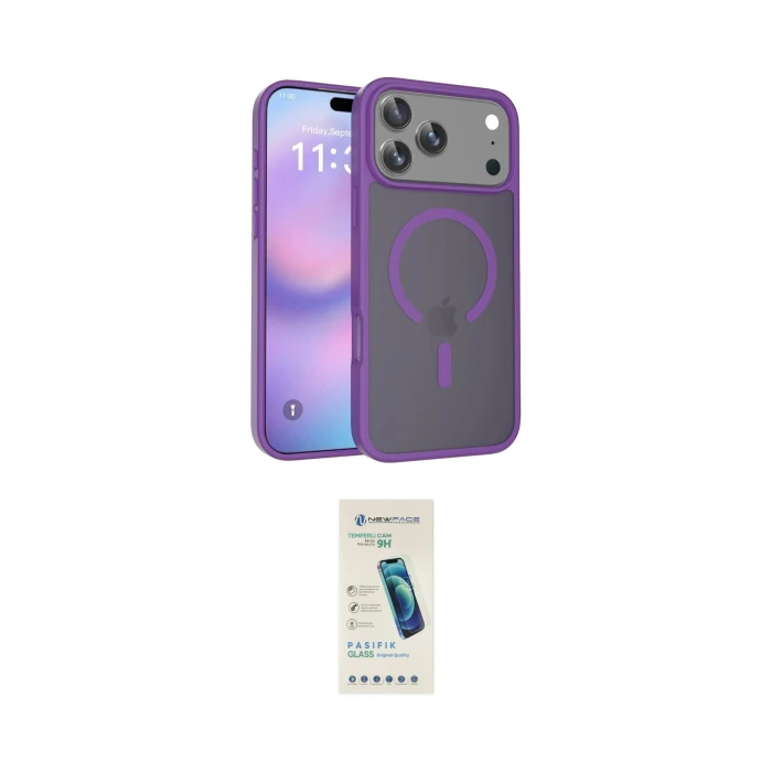 ieg™ iPhone 17 Pro Max Kılıf Siluet Minimal Prime - Şeffaf Pasifik Cam Ekran Koruyucu