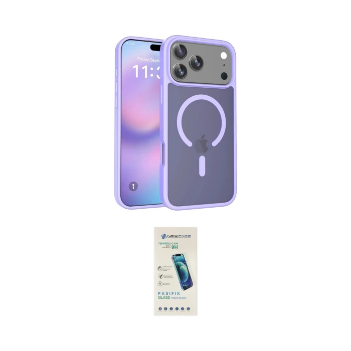ieg™ iPhone 17 Pro Max Kılıf Siluet Minimal Prime - Şeffaf Pasifik Cam Ekran Koruyucu