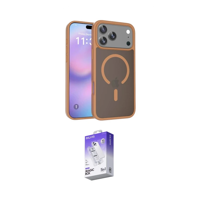 ieg™ iPhone 17 Pro Max Kılıf Siluet Minimal Prime - Siyah Bilvis 5in1 3D Magic Cam Ekran Koruyucu