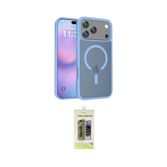 ieg™ iPhone 17 Pro Max Kılıf Siluet Minimal Prime - Siyah Joko Magic 5D Hayalet Cam