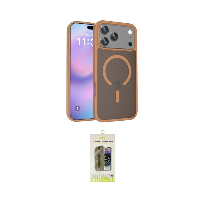 ieg™ iPhone 17 Pro Max Kılıf Siluet Minimal Prime - Siyah Joko Magic 5D Hayalet Cam