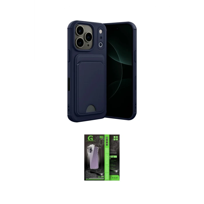 ieg™ iPhone 17 Pro Max Kılıf Vadi Çizgi Prime - Siyah 360 Mat Full Body Arka Koruyucu