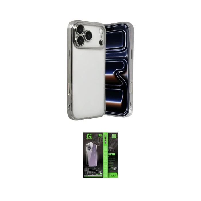 ieg™ iPhone 17 Pro Max Kılıf Vadi Minimal - Şeffaf 360 Full Body Arka Koruyucu