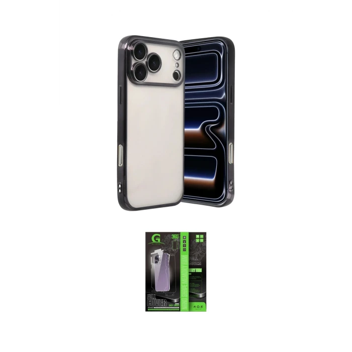 ieg™ iPhone 17 Pro Max Kılıf Vadi Minimal - Şeffaf 360 Full Body Arka Koruyucu