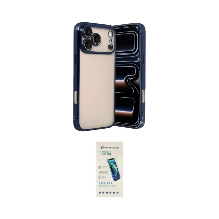 ieg™ iPhone 17 Pro Max Kılıf Vadi Minimal - Şeffaf Pasifik Cam Ekran Koruyucu