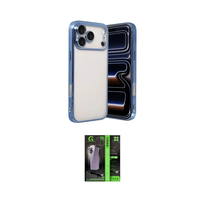 ieg™ iPhone 17 Pro Max Kılıf Vadi Minimal - Siyah 360 Mat Full Body Arka Koruyucu