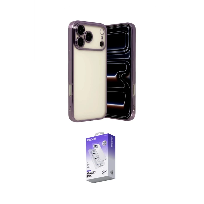 ieg™ iPhone 17 Pro Max Kılıf Vadi Minimal - Siyah Bilvis 5in1 3D Magic Cam Ekran Koruyucu