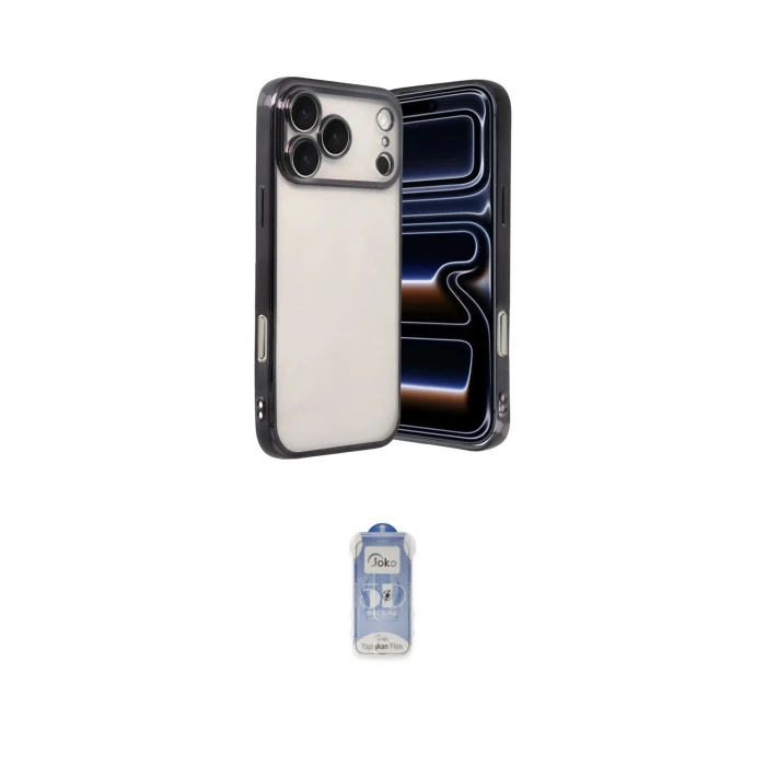 ieg™ iPhone 17 Pro Max Kılıf Vadi Minimal - Siyah Joko Magic 5D Cam