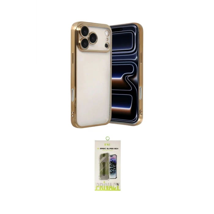 ieg™ iPhone 17 Pro Max Kılıf Vadi Minimal - Siyah Joko Magic 5D Hayalet Cam