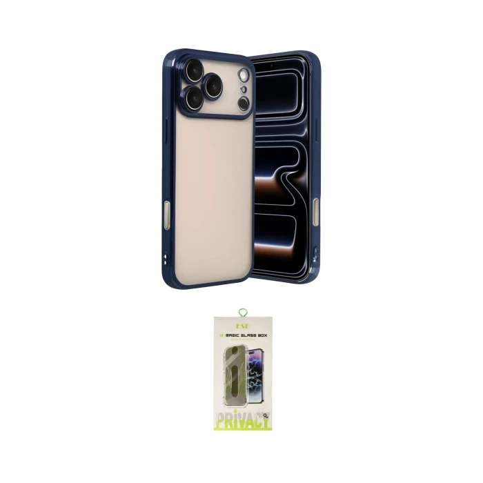 ieg™ iPhone 17 Pro Max Kılıf Vadi Minimal - Siyah Joko Magic 5D Hayalet Cam