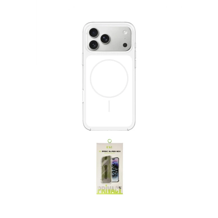 ieg™ iPhone 17 Pro Max Kılıf Yankı Minimal Serisi - Siyah Joko Magic 5D Hayalet Cam