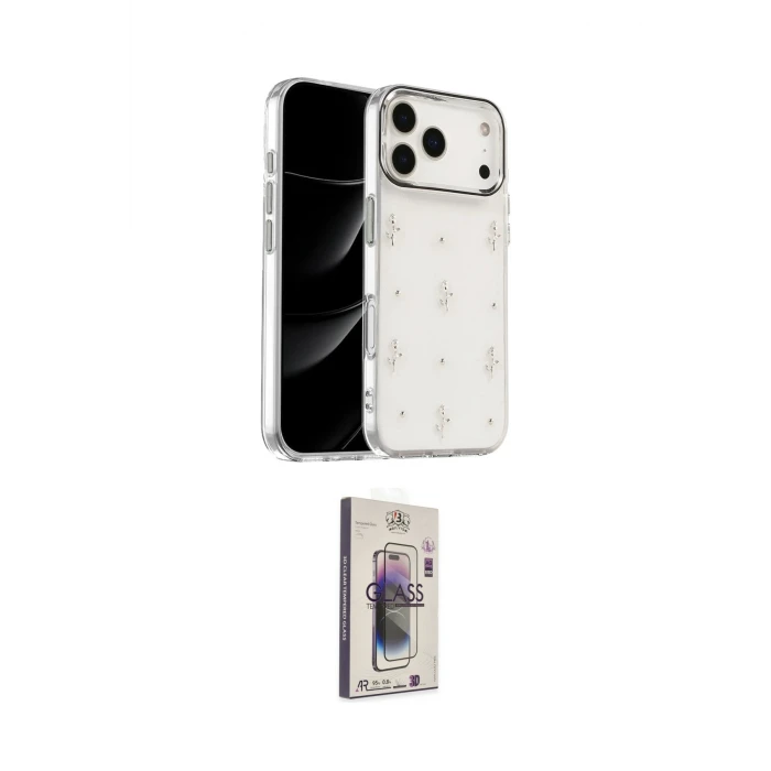 ieg™ iPhone 17 Pro Max Kılıf Yörünge Form - Siyah Bilvis 3D Cam Ekran Koruyucu