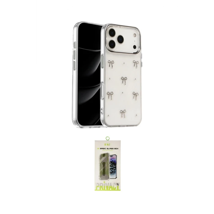 ieg™ iPhone 17 Pro Max Kılıf Yörünge Form - Siyah Joko Magic 5D Hayalet Cam