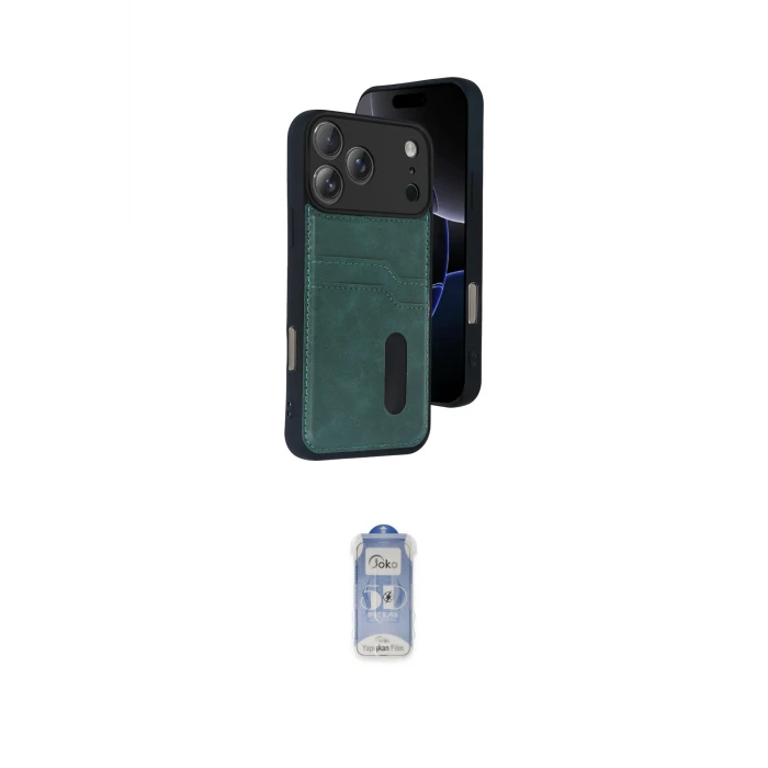 ieg™ iPhone 17 Pro Max Kılıf Yörünge Işık Serisi - Siyah Joko Magic 5D Cam