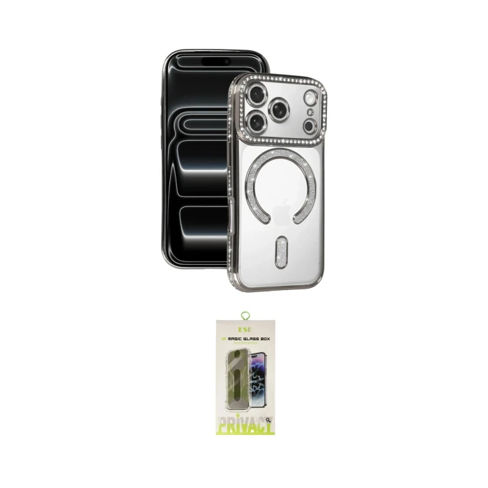 ieg™ iPhone 17 Pro Max Kılıf Zirve Doku Prime - Siyah Joko Magic 5D Hayalet Cam