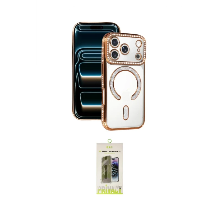 ieg™ iPhone 17 Pro Max Kılıf Zirve Doku Prime - Siyah Joko Magic 5D Hayalet Cam