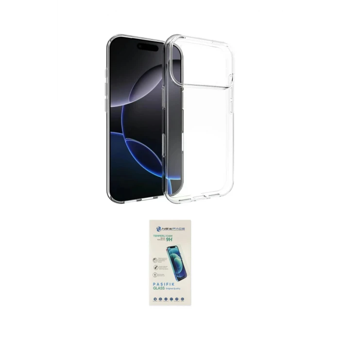 ieg™ iPhone 17 Pro Max Kılıf Zirve Doku - Şeffaf Pasifik Cam Ekran Koruyucu
