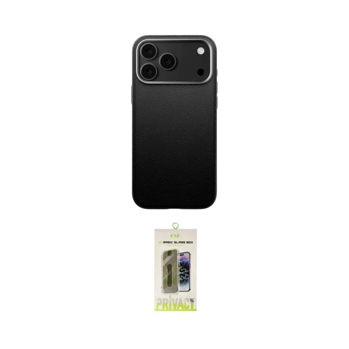 ieg™ iPhone 17 Pro Max Kılıf Zirve Modern Prime - Siyah Joko Magic 5D Hayalet Cam