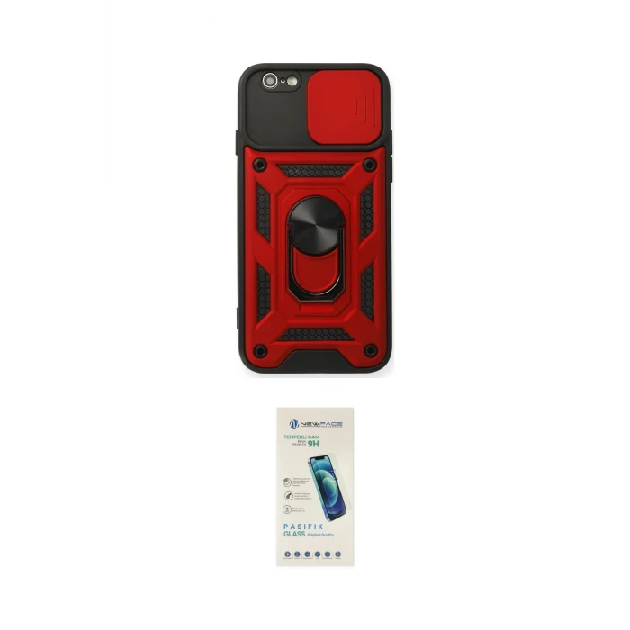 ieg™ iPhone 6 Kılıf Ahenk Klasik - Şeffaf Pasifik Cam Ekran Koruyucu