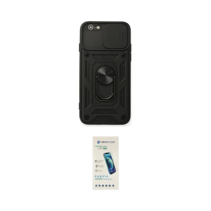 ieg™ iPhone 6 Kılıf Ahenk Klasik - Şeffaf Pasifik Cam Ekran Koruyucu