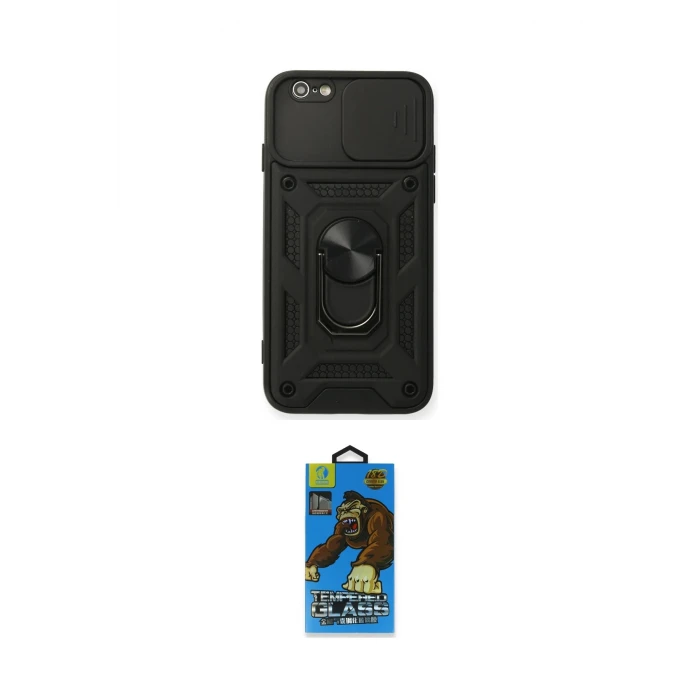 ieg™ iPhone 6 Kılıf Ahenk Klasik - Siyah 18D Cam Ekran Koruyucu