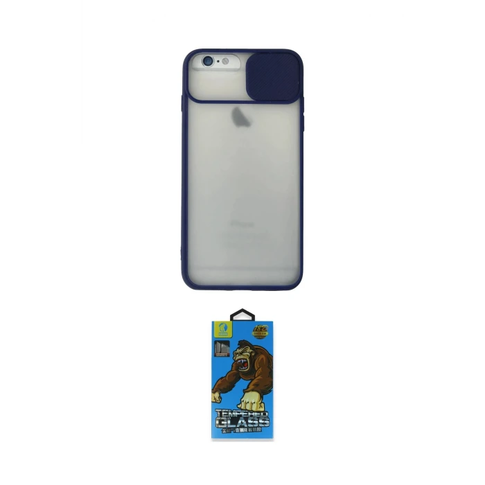 ieg™ iPhone 6 Kılıf Vadi Çizgi - Siyah 18D Cam Ekran Koruyucu