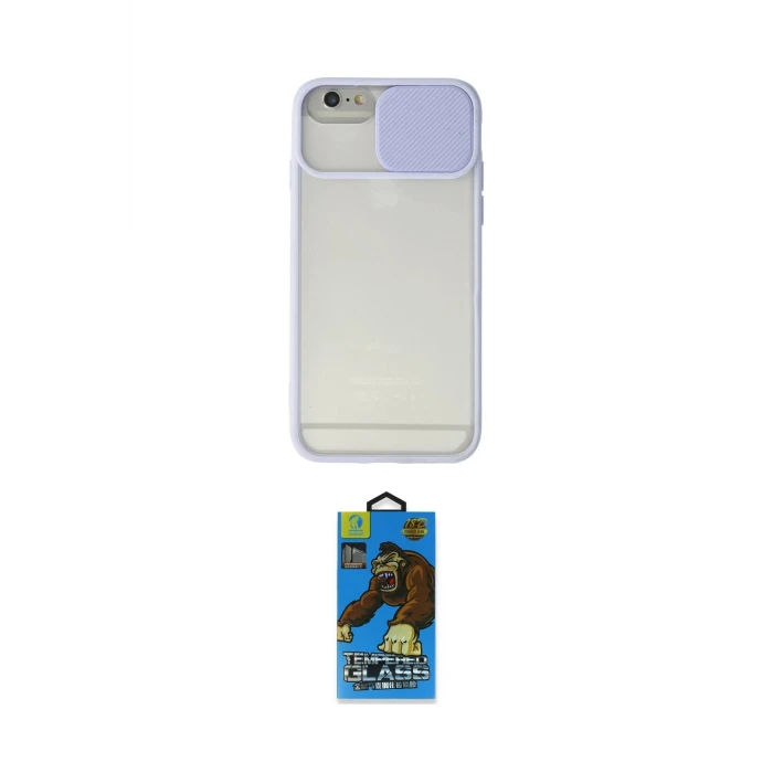 ieg™ iPhone 6 Kılıf Vadi Çizgi - Siyah 18D Cam Ekran Koruyucu