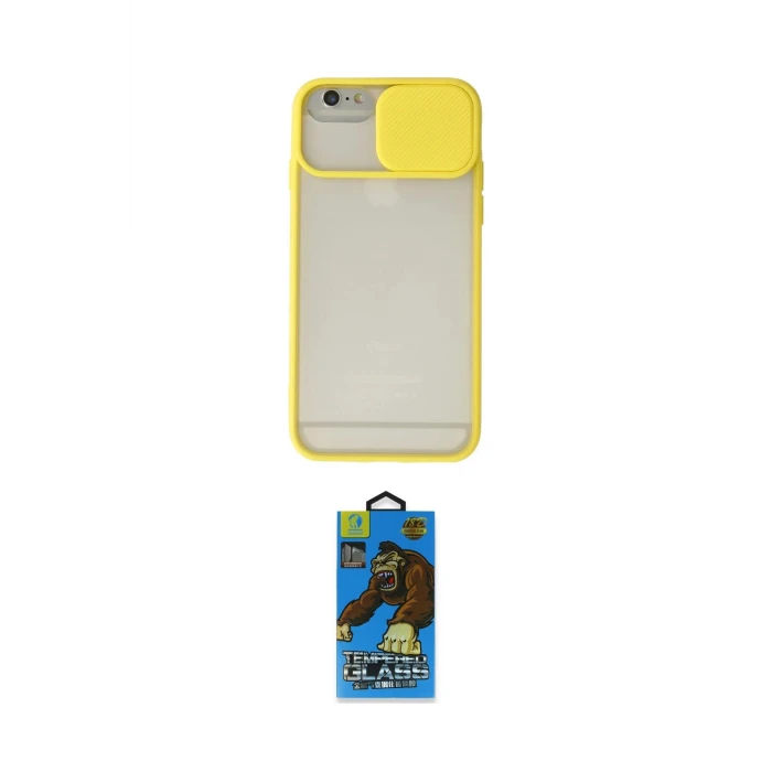 ieg™ iPhone 6 Kılıf Vadi Çizgi - Siyah 18D Cam Ekran Koruyucu