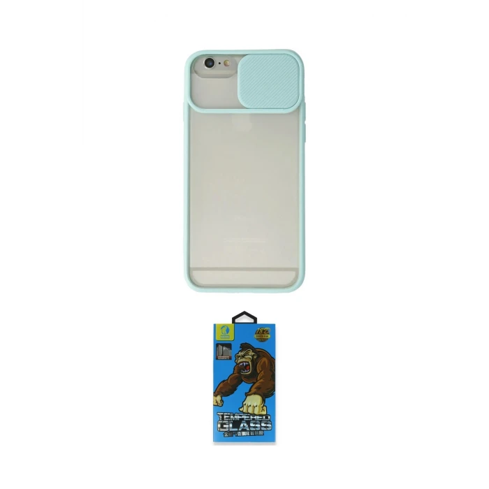 ieg™ iPhone 6 Kılıf Vadi Çizgi - Siyah 18D Cam Ekran Koruyucu